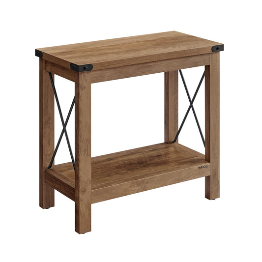 VASAGLE 2-Tier End Side Table, Small Accent Nightstand with Bottom Shelf