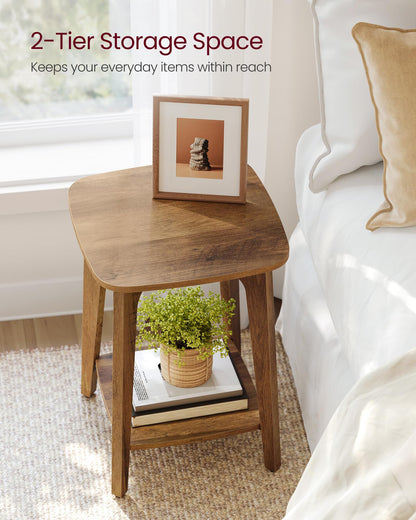 VASAGLE Side Table, 2-Tier Small Square End Table, Nightstand